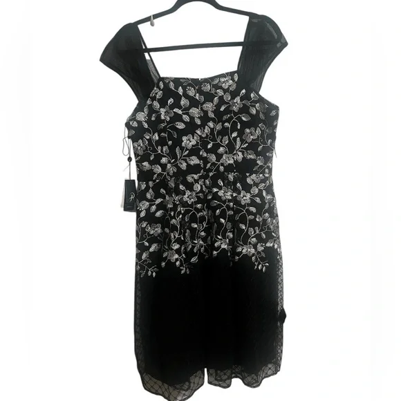 Adrianna Papell Border embroidery midi dress size 12 - Picture 2 of 13